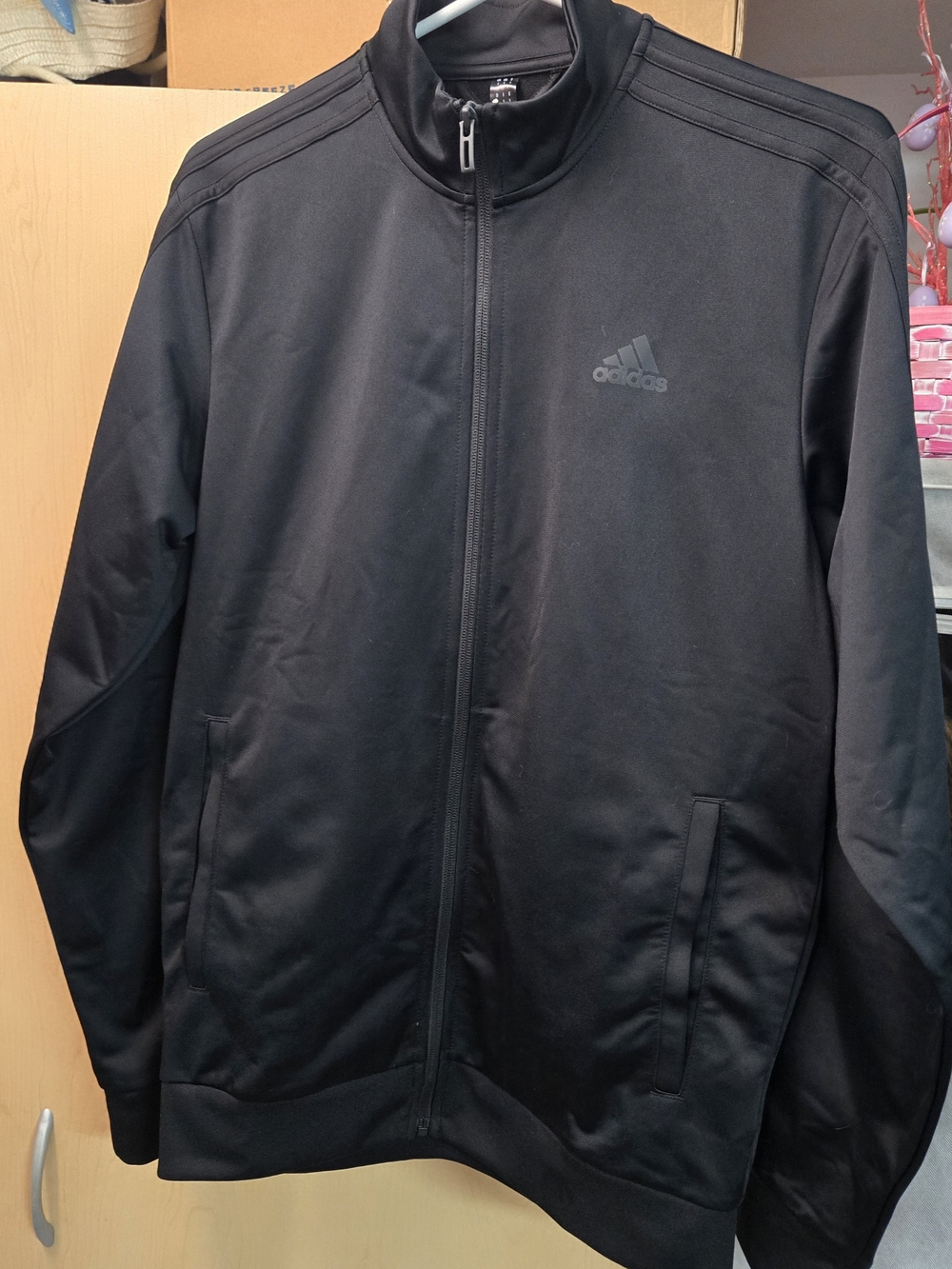 adidas Black Lightweight Full-Zip Athletic Jacket
